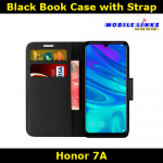 Book Case with Strap Black For Huawei Honor 7A AUM-AL00IN Slim Fit Look